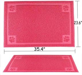 img 3 attached to Flexible & Non-Slip Pet Feeding Mat - Large Size 24" X 36" - Perfect For Dogs & Cats - Waterproof & Easy To Clean - Rose Red Color