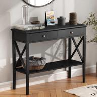 narrow black console table with drawers - ideal for entryway or sofa area - choochoo oxford design logo