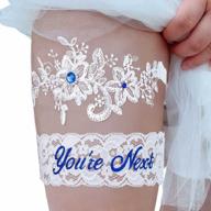 stunning white lace crystal bridal garter set - perfect for weddings and proms - set of 2 logo