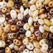 czech glass seed beads: 100 gram bag of 2-hole superduo mocha latte mix 2.5x5mm beads for jewelry making logo