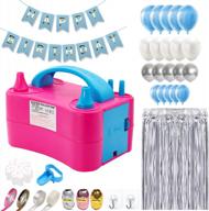 gifts2u balloon pump kit w/ foil curtains, metallic backdrop & handle strip - baby blue balloons electric pump 110v 600w for party decoration rose logo