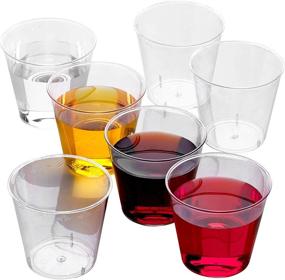 img 3 attached to 200 Pack Clear 1 Ounce Plastic Shot Glasses - Premium Mini Hard 🥃 Plastic, Disposable and Reusable Cups for Samples, Jello Shots, Bachelorette, Birthdays, Weddings, Desserts - Bulk