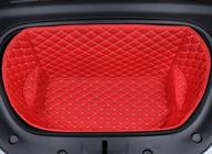 zychuangying tesla model y front trunk mat: red leather, all-weather full coverage - tesla y accessories with enhanced seo logo