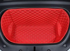 img 2 attached to ZYCHUANGYING Tesla Model Y Front Trunk Mat: Red Leather, All-Weather Full Coverage - Tesla Y Accessories with Enhanced SEO