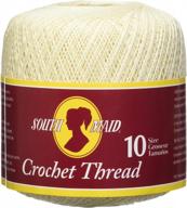 🧶 пряжа для вязания крючком south maid, размер 10, цвет: кремовый, от coats crochet - улучшите свою seo логотип