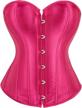 women's black satin bustier corset top sexy lingerie waist cincher set 2 logo