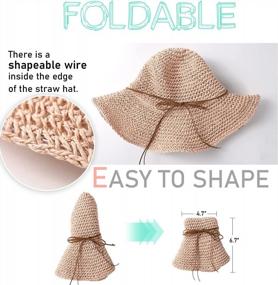 img 2 attached to Women'S Foldable Straw Sun Hat Wide Brim UPF 50+ Crochet Summer Floppy Beach Hat