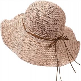 img 3 attached to Women'S Foldable Straw Sun Hat Wide Brim UPF 50+ Crochet Summer Floppy Beach Hat