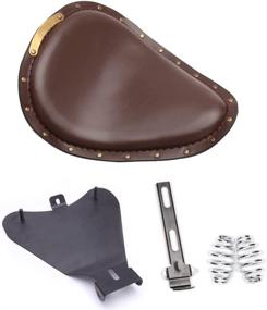 img 3 attached to DREAMIZER Motorcycle Seat Leather Saddle Cushion Black Spring Baseplate Compatible With Sportster XL 1200 883 48 Chopper Bobber