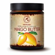 100% чистое и натуральное рафинированное масло манго 3,5 унции (100 г) - стеклянная бутылка для красоты, массажа, хорошего самочувствия и косметики. логотип