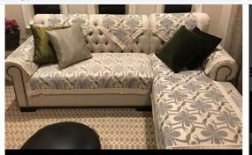 img 1 attached to OctoRose ® Chenille Lace Sofa Back Covers (Grey, 2Pc-24X35-Triangle Back Cover)