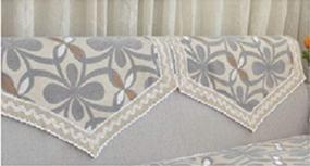 img 2 attached to OctoRose ® Chenille Lace Sofa Back Covers (Grey, 2Pc-24X35-Triangle Back Cover)