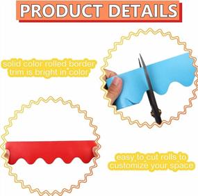 img 2 attached to Back To School Scalloped Bulletin Board Border Trim Strips - Set Of 15 Rolls, 16.4 Feet Each, Ideal For Wall Decorations, Chalkboard, Whiteboard, Classroom Improvement