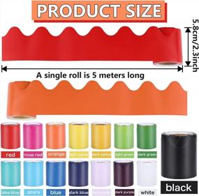 img 3 attached to Back To School Scalloped Bulletin Board Border Trim Strips - Set Of 15 Rolls, 16.4 Feet Each, Ideal For Wall Decorations, Chalkboard, Whiteboard, Classroom Improvement