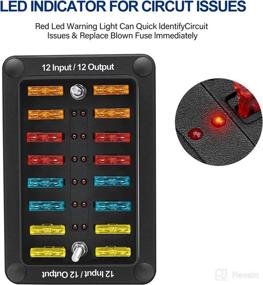img 2 attached to 🔌 WUPP 12 Circuit Marine Fuse Block with IP66 Waterproof Protection Cover, LED Warning Indicator – Ideal for Car, Marine, RV, Truck