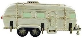 img 1 attached to Vintage Trailer RV Camper Wall Plaque Sculpture 🏕️ with Key Holder - 3 Hook Rack, 8 inches