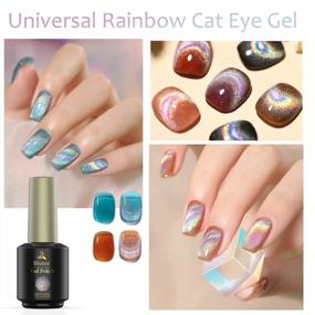 img 3 attached to Гель-лак для ногтей SEISSO Rainbow Cat Eye 8 мл - универсальный 9D голографический, отражающий магнитный мерцающий эффект!