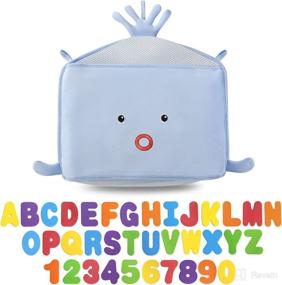 img 1 attached to 🛁 Baby Bath Toy Organizer: Sundee Mesh + 36 Foam Letters and Numbers | Quick-Dry Net Holder for Toddlers | Blue Hanging Bathroom Storage Bags | Perfect Storage Net for Bathtub Toys