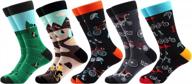 colorful combed cotton crew socks for men - fancy novelty & casual dress socks pack by wecibor logo