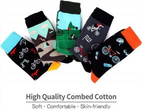 img 3 attached to Colorful Combed Cotton Crew Socks For Men - Fancy Novelty & Casual Dress Socks Pack By WeciBor