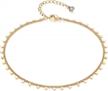 14k gold plated fettero chain anklet - boho beach minimalist foot jewelry logo