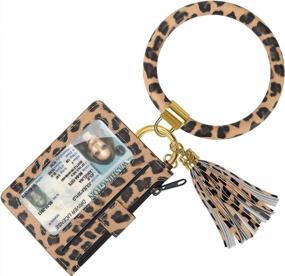 img 4 attached to Leather Wristlet Keychain Wallet Tassel Key Chain Bracelet For Women By Takyu