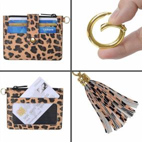 img 2 attached to Leather Wristlet Keychain Wallet Tassel Key Chain Bracelet For Women By Takyu