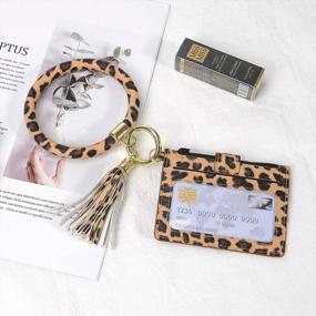 img 3 attached to Leather Wristlet Keychain Wallet Tassel Key Chain Bracelet For Women By Takyu