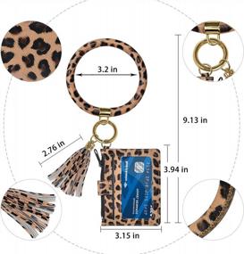 img 1 attached to Leather Wristlet Keychain Wallet Tassel Key Chain Bracelet For Women By Takyu