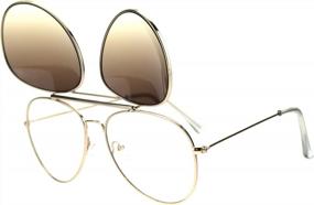 img 2 attached to Vintage Aviator Metal Frame Flip-Up Tear Drop Sunglasses
