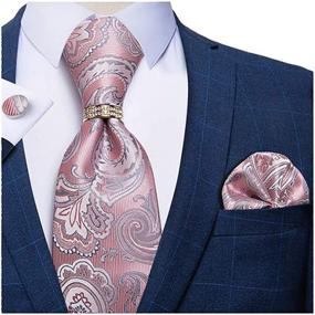 img 4 attached to 👔 DiBanGu Paisley Necktie: Top-notch Men's Accessories for Ties, Cummerbunds & Pocket Squares with Formal Cufflinks