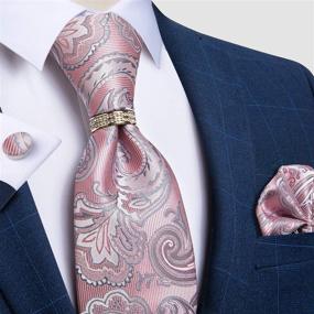 img 3 attached to 👔 DiBanGu Paisley Necktie: Top-notch Men's Accessories for Ties, Cummerbunds & Pocket Squares with Formal Cufflinks