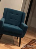 img 1 attached to Stylish Green Upholstered Accent Chair With Tufted Back & Arms - Dolonm Midcentury Modern Reading Chair For Living Room & Bedroom review by Victoria Snyder