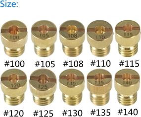 img 1 attached to 🔧 10pcs Carburetor Main Jet Kit Replacement: OKO CVK Round Style - 100 105 108 110 115 120 125 130 135 140 Sizes Included