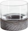 stylish and minimalistic concrete and glass candle holder by amazon brand rivet - perfect for modern home decor logo