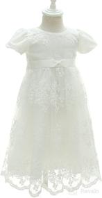 img 2 attached to 👶 Christening Baptism Gown: Flower adorned Baby Girl Dress for Formal Parties & Special Occasions - Toddler/Infant Dresses