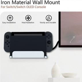 img 3 attached to Space-Saving Wall Mount For Switch OLED/NS Switch - Mcbazel White Wall Hanger Hooks For Easy Installation And Compatibility With NS Switch/Switch OLED 2021