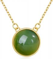 sterling silver natural real green jade necklace - perfect gift for mom on mother's day! logo