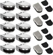 secure your glass with uyoyous 24pcs stainless steel round glass clamps - adjustable and stylish for balustrade and staircase handrail - arc back design in silver logo