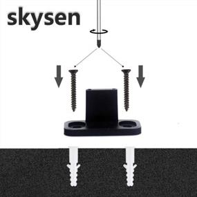 img 2 attached to Upgrade Your Barn Door With Skysen'S Sleek Floor-Mounted Bottom Guide Kit - 2 Pack (Black)