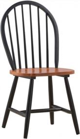 img 1 attached to Set Of 2 Boraam Farmhouse Chairs In Black/Cherry, Ideal For Rustic Home Décor