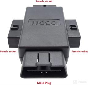 img 2 attached to OBD2 16pin Male to 3 🔌 Female Plug OBD Adapter - Diagnostic Extender