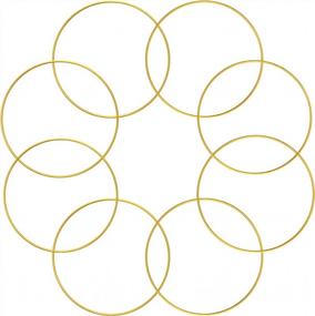 img 4 attached to Золотые металлические кольца для поделок: идеальный ловец снов и принадлежности для макраме для декора стола и центральных украшений