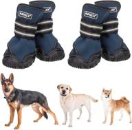 🐾 pupteck dog boots: hot pavement paw protector for medium to large doggies - waterproof, anti-slip, reflective straps - ideal for outdoor hiking, walking, and running (2 pairs) логотип