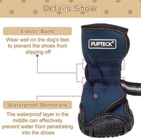 img 2 attached to 🐾 PUPTECK Dog Boots: Hot Pavement Paw Protector for Medium to Large Doggies - Waterproof, Anti-Slip, Reflective Straps - Ideal for Outdoor Hiking, Walking, and Running (2 Pairs)