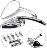 🛠️ high-quality chrome skull teardrop aluminum rearview side mirrors - suitable for harley dyna electra glide motorcycle (1 set - includes 2 pcs, left & right) логотип