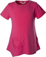 ipuang girls' heart-shaped cotton tee: cute and casual cap-sleeve top! logo