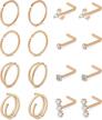 surgical steel nose rings hoops studs for women 20 gauge 18 gauge silver rose gold piercing jewelry logo