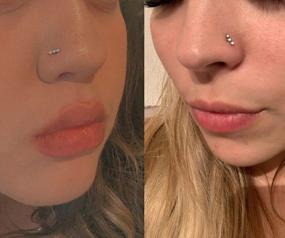 img 3 attached to 20G Diamond Nose Rings Stud For Women - QWALIT Surgical Steel L Shaped Flower Heart Stud Nose Piercing