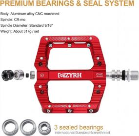 img 1 attached to MZYRH Road/MTB Bike Pedals - 3 Bearings 9/16” Aluminum Alloy Platform For BMX MTB